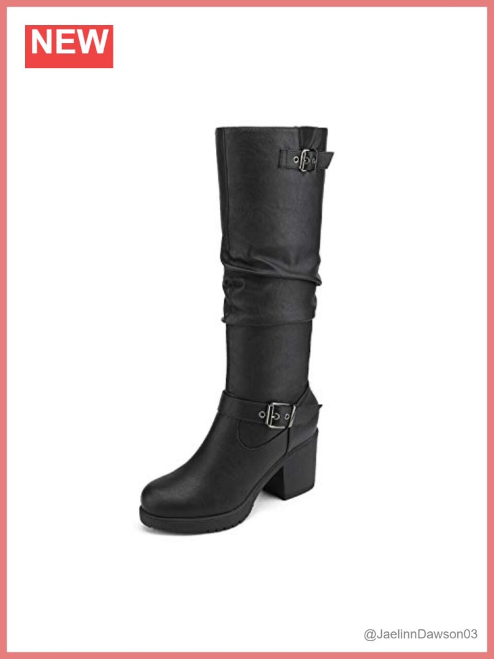 Women's Chunky Heel Knee High Tall Boots Faux Fur Lined Zip Up Slouchy